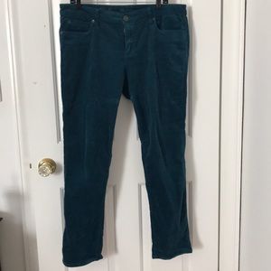 Stretchy Teal Colored Corduroy Pants